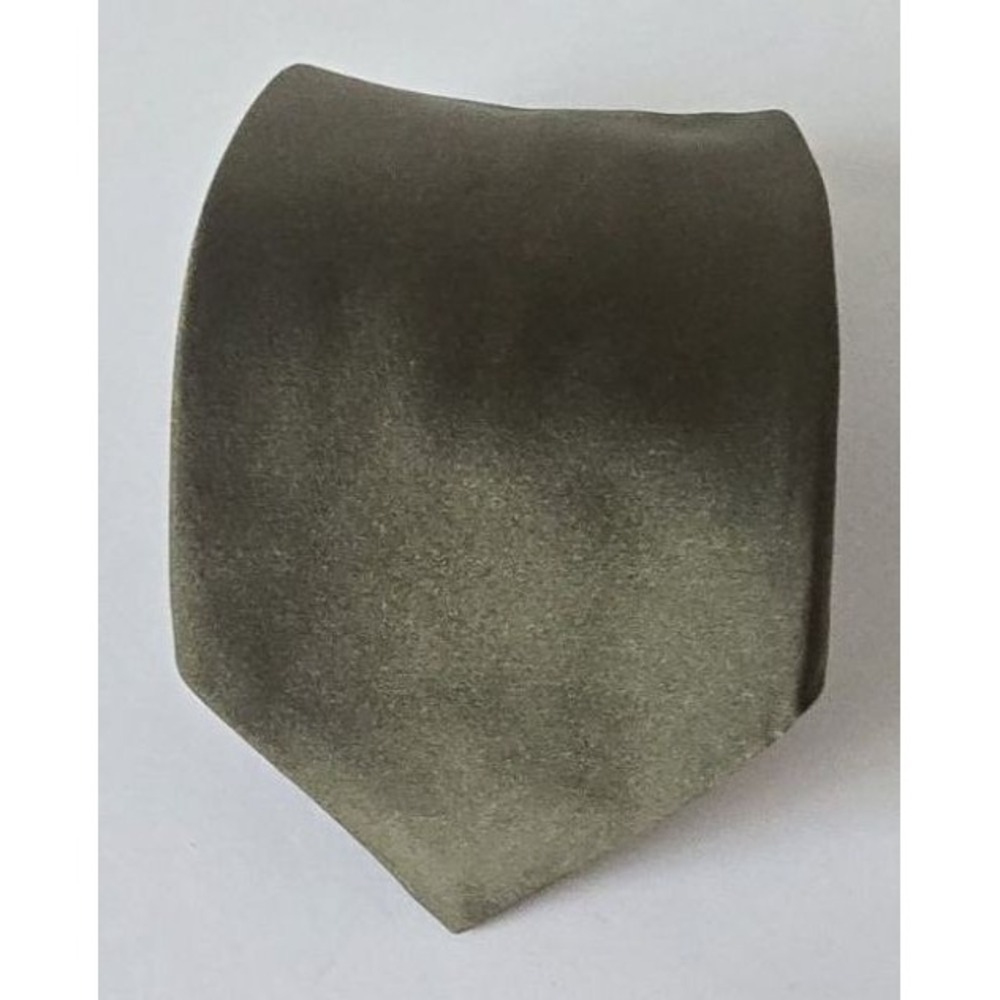Vintage Barneys New York Silk Tie Olive Green Made in Italy Solid Necktie